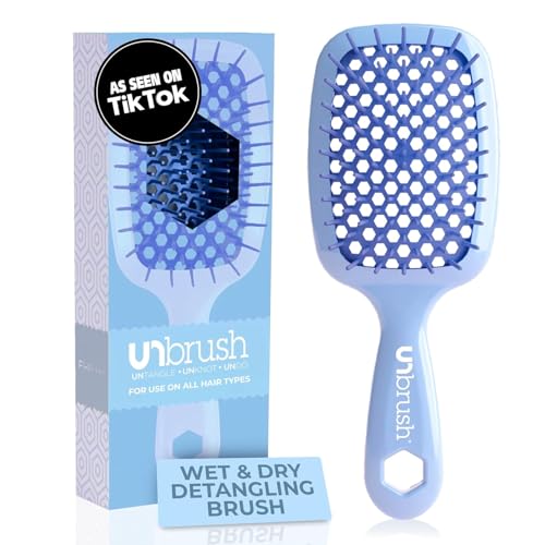 Cepillo Desenredante FHI Heat UNbrush para Cepillado Sin Dolor en Cabello Húmedo o Seco - Cerdas Anti-Estáticas DuoFlex, Mango Ligero, Color Azul - imagen 3