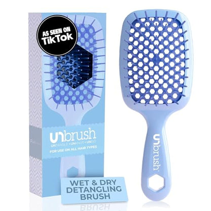 Cepillo Desenredante FHI Heat UNbrush para Cepillado Sin Dolor en Cabello Húmedo o Seco - Cerdas Anti-Estáticas DuoFlex, Mango Ligero, Color Azul - imagen 3