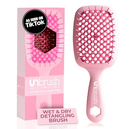 Cepillo Desenredante FHI Heat UNbrush para Cepillado Sin Dolor en Cabello Húmedo o Seco - Cerdas Antiestáticas DuoFlex, Mango Ligero, Color Rosa - imagen 1