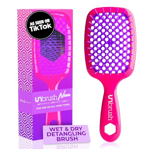 Cepillo Desenredante FHI Heat UNbrush para Cepillado Sin Dolor en Cabello Húmedo o Seco — Dureza DuoFlex, Cerda Anti-Estática, Mango Ligero, Cepillo - imagen 1