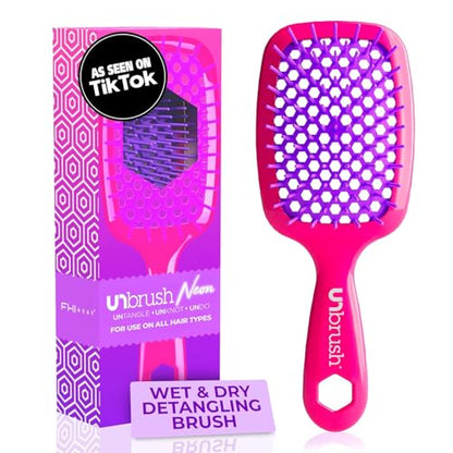 Cepillo Desenredante FHI Heat UNbrush para Cepillado Sin Dolor en Cabello Húmedo o Seco — Dureza DuoFlex, Cerda Anti-Estática, Mango Ligero, Cepillo - imagen 1