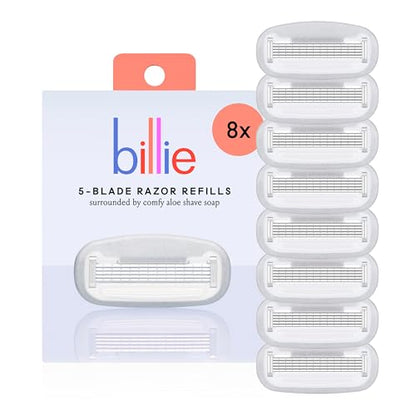 Recambios de Cuchillas Billie para Afeitar Mujeres - Cartuchos de 5 Cuchillas, Paquete de 8 - imagen 1