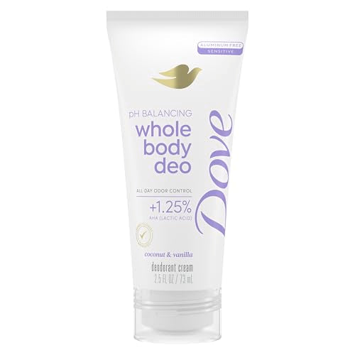 Desodorante en crema Dove Whole Body sin aluminio, equilibrio de pH, coco y vainilla, control de olor por 72 horas, 2.5 oz - imagen 3