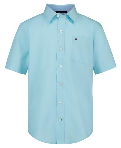 Camisa de Botón de Manga Corta para Niños Tommy Hilfiger, End on End Curacao, Talla 8 - imagen 1