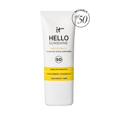 IT Cosmetics Hello Sunshine Protector Solar Invisible para el Rostro SPF 50 - Protector Solar, Suero Hidratante y r de Maquillaje - 1% Pro-Vitamina - imagen 4