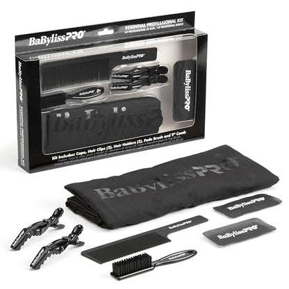 Kit Profesional Esencial BaBylissPro - capa de barbero, peine, brocha para difuminar, pinzas para el cabello y sujetadores de cabello - imagen 1