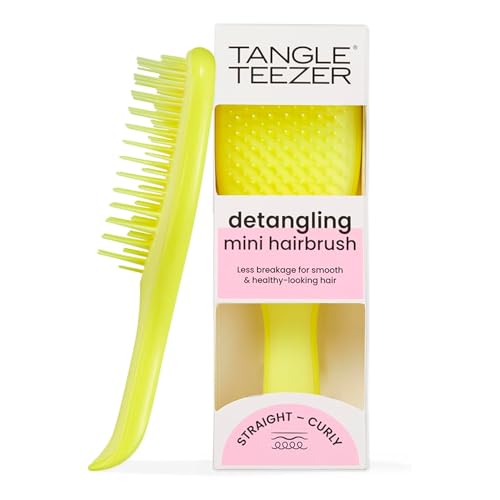 Cepillo Tangle Teezer Ultimate Detangler, Elimina Nudos y Reduce Quiebre, Mini Cepillo de Viaje para Cabello Lacio a Ondulado, Amarillo Hiper - imagen 4