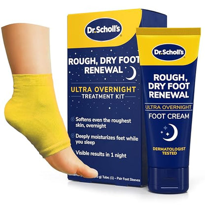 Tratamiento Ultra Nocturno para Pies Secos y Agrietados Dr. Scholl's con Crema para Pies de 3oz, Aloe, Aceite de Coco, Urea y Calcetines de Manga - imagen 2