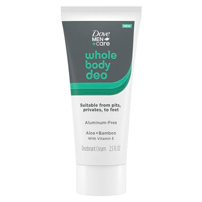 DOVE MEN + CARE Desodorante Crema Corporal Sin Aluminio Aloe + Bambú 2.5 fl oz, Ideal para Axilas, Áreas Íntimas y Pies - imagen 4