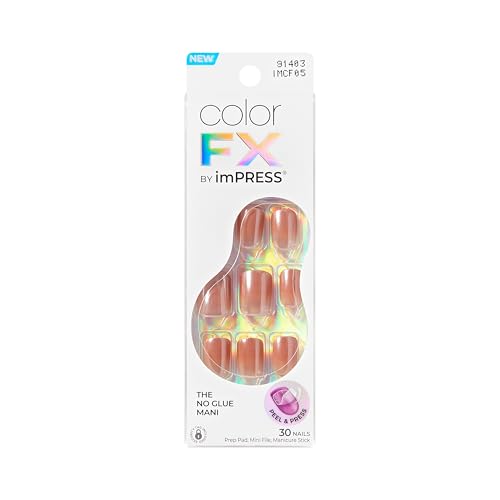 Kiss Impress No Glue Mani Uñas Postizas ColorFX 'Last Call', Rosa, Talla Corta, Forma Squoval, Incluye 30 Uñas, Toallita Prep, Instrucciones, 1 - imagen 1