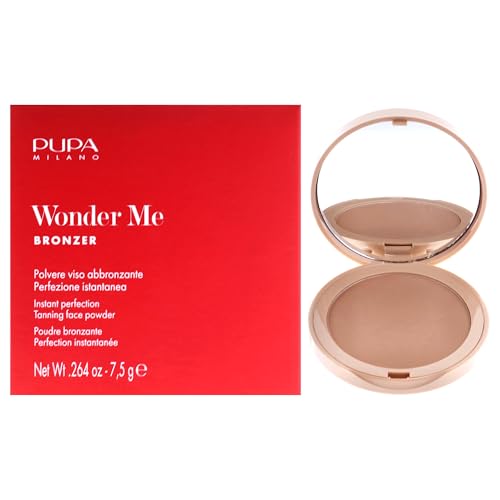 Pupa Milano Wonder Me Bronceador - Polvo Bronceador Mate Reduce Poros e Imperfecciones - Resistente al Sudor - Sin Talco - 001 Neutral Claro - 7.5 g - imagen 2