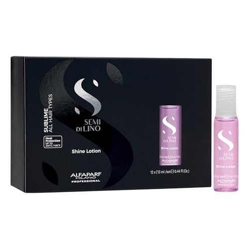 ALFAPARF MILANO Tratamiento Leave In Semi di Lino Shine Lotion con Protección Térmica - Aporta Brillo, Soporte y Flexibilidad - 12 Viales / 0.44 Fl Oz - imagen 2