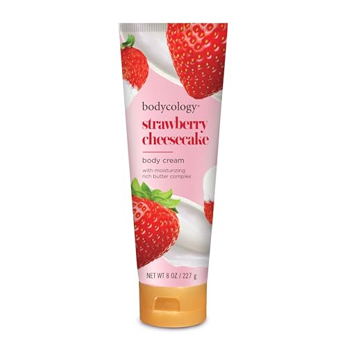 Crema Corporal Bodycology de Manteca de Karité, Sabor Cheesecake de Fresa, 8 oz - imagen 2