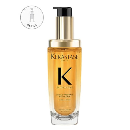 Kerastase Elixir Ultime Aceite Capilar Refillable - Hidrata y Suaviza el Frizz, Aporta Brillo, Con Camelia Silvestre, Nutre y Fortalece el Cabello, - imagen 1