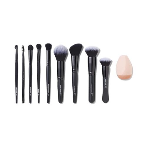 Set de Brochas e.l.f. Ten Out Of Ten, Kit de 10 Piezas para Maquillaje de Rostro, Ojos y Cejas, Sintéticas, Veganas y Cruelty-Free - imagen 1