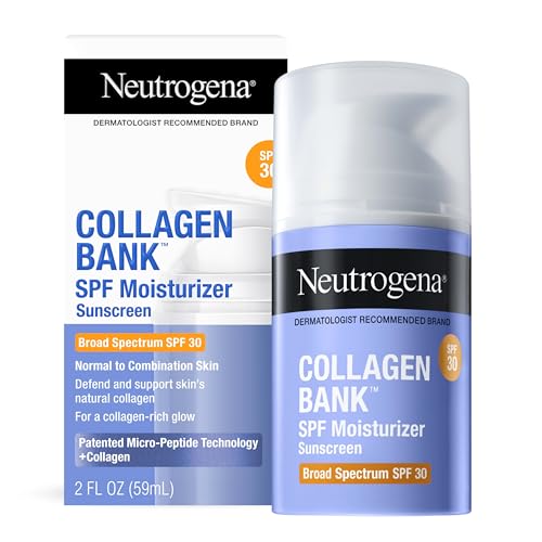 Neutrogena Crema Hidratante Facial Collagen Bank con SPF 30, Anti-Envejecimiento para Rostro y Cuello, Micro-Péptidos, Sin Residuo Blanco 2 oz + - imagen 1