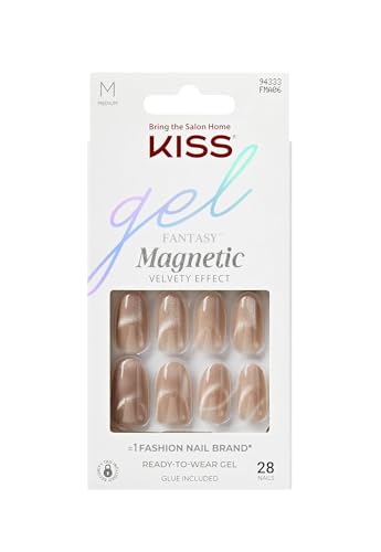 KISS Gel Fantasy Uñas Postizas 'Drama', Color Marrón, Tamaño Mediano, Forma Ovalada, Incluye 28 Uñas, 2g de Pegamento, 1 Palito de Manicura, 1 Lima - imagen 4