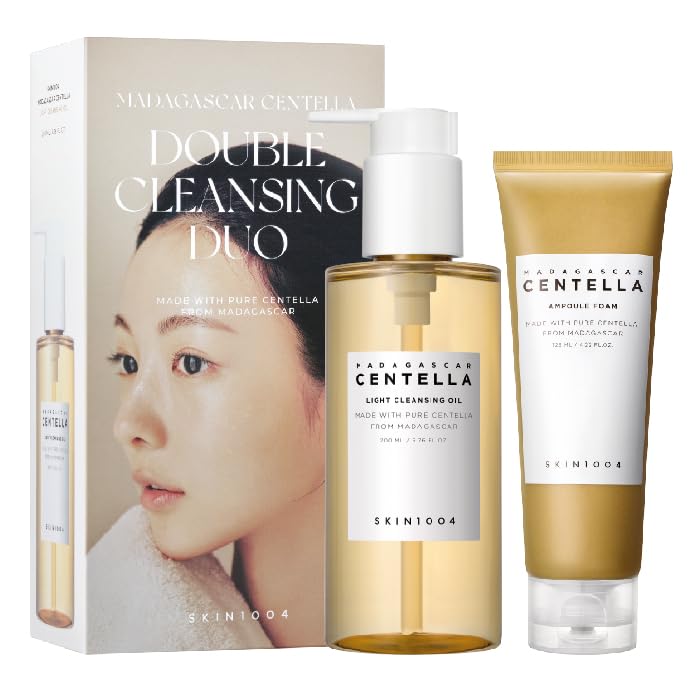 SKIN1004 Dúo de Doble Limpieza Centella, Aceite Limpiador 6.76 fl.oz & Espuma Limpiadora 4.23 fl.oz, Set de Regalo de Limpieza Facial Suave, - imagen 1