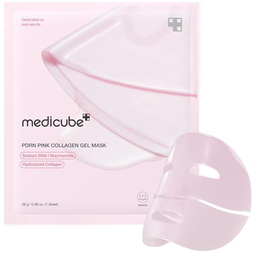 Mascarilla de gel Medicube Salmon DNA PDRN colágeno rosa | Mascarilla facial nocturna para piel radiante - elasticidad, hidratación, firmeza | - imagen 1