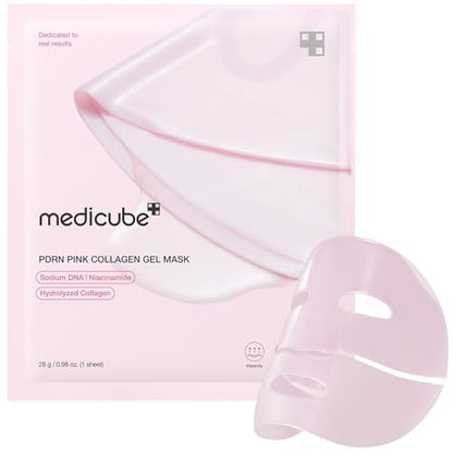 Mascarilla de gel de colágeno rosa Medicube Salmon DNA PDRN | Mascarilla facial nocturna para piel radiante - elasticidad, hidratación, firmeza | - imagen 4
