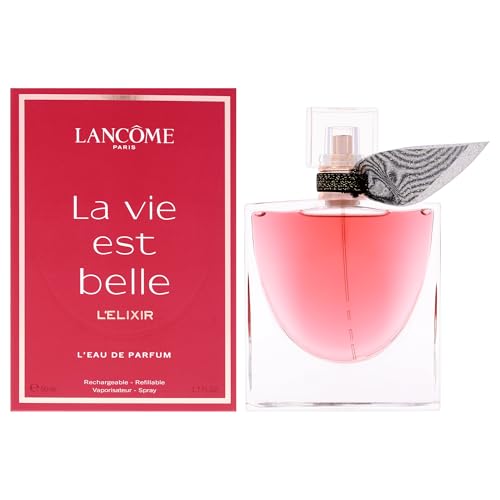 Lancôme La Vie Est Belle L'Elixir Eau de Parfum - Long Lasting Fragrance with Raspberry, Violet & Cocoa Butter - Floral Women's Perfume - 1.7 Fl Oz - imagen 1
