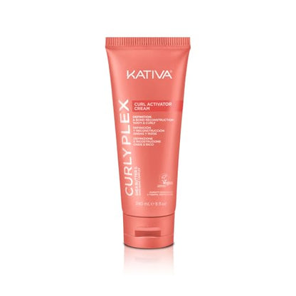 Crema Activadora de Rizos KATIVA Curly Plex 240 ml | Definición y Reconstrucción de Ondas y Rizos | Con Complejo Nano-Bond, Manteca de Karité y Linaza - imagen 4
