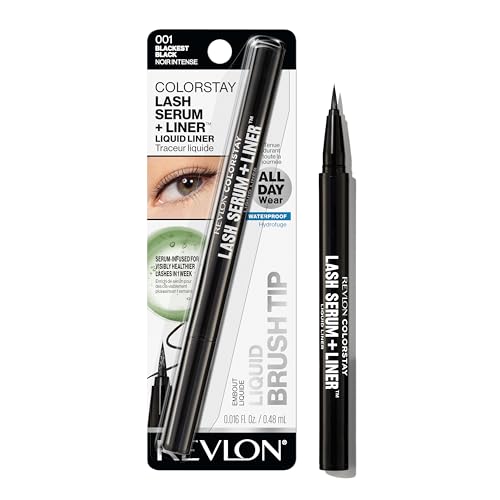REVLON ColorStay Suero para Pestañas + Delineador, Delineador Impermeable, Pestañas de Mejor Aspecto, Punta Flexible Resistente a Manchas, 001 Negro - imagen 1