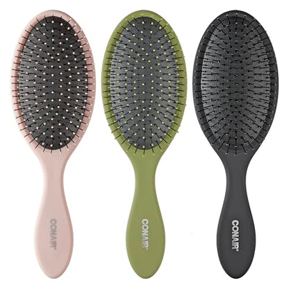 Set de Cepillos Desenredantes Conair, 3 Piezas para Cabello Húmedo o Seco, Cepillos Suaves para Todo Tipo de Cabello, Colores Variados: Verde, Rosa y - imagen 3