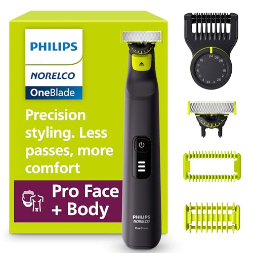 Philips Norelco OneBlade Pro 360 Afeitadora Eléctrica para Cara y Cuerpo, Recortadora de Barba, Tecnología de Cuchilla 360, Peine de Precisión de 14 - imagen 2