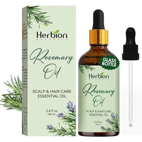 Aceite para el cabello HERBION Naturals de romero, 3.4 fl oz: Aceite para el crecimiento del cabello, infusionado con aceites esenciales para el - imagen 1