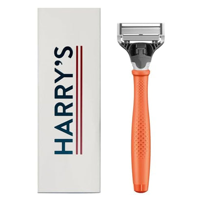 Rasuradora Harry's para Hombre - Mango de Afeitar y Cartucho de Cuchillas - Set de Afeitado Regalo para Él - Naranja - imagen 4