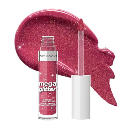 wet n wild Mega Glitter Shimmer Liquid Lipstick, Acabado Mate a Brillante, Fórmula Ligera, Con Vitamina E, Vegan y Cruelty-Free - Pink Future - imagen 3