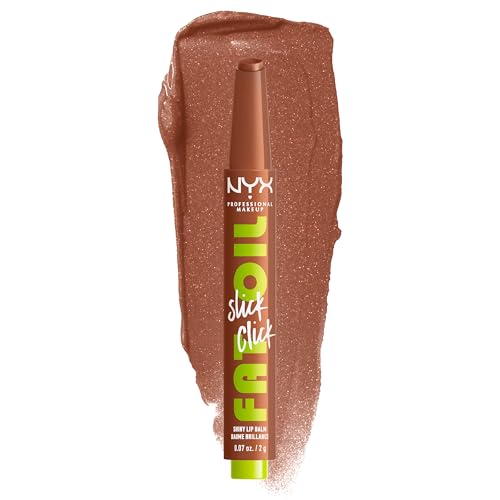 NYX PROFESSIONAL MAKEUP Fat Oil Slick Click, bálsamo labial vegano ligero y pigmentado - Feedworthy (Bronce) - imagen 1