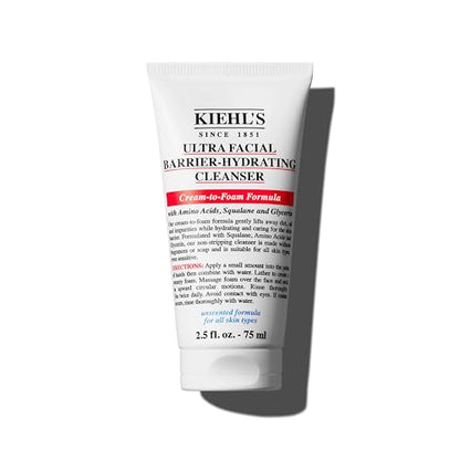 Limpiador Hidratante Barrera Ultra Facial Kiehl's, Crema a Espuma, Limpieza Diaria Suave para Todo Tipo de Piel, Incluyendo Sensible - 2.5 Fl Oz - imagen 3