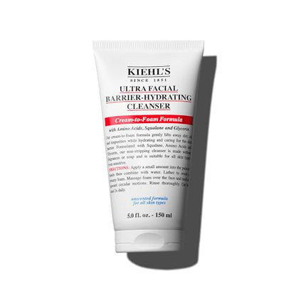 Limpiador Hidratante Barrera Ultra Facial Kiehl's, Gel Crema a Espuma Diario No Agridulce para Todo Tipo de Piel, Incluyendo Sensible - 5 Fl Oz - imagen 2
