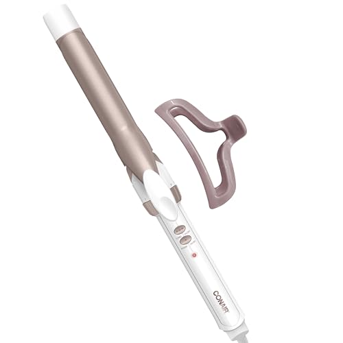 Conair Plancha de Pelo Doble Cerámica de 1 Pulgada con Clip de Garra, Rizador para Cabello Corto, Medio y Largo, Blanco/Dorado Rosa - imagen 2