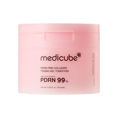 Toner Pads Medicube Salmon DNA PDRN con Gel de Colágeno Rosa | 70 Almohadillas | Niacinamida, Madecassoside, Retinol | Cuidado de la Piel Coreano - imagen 1