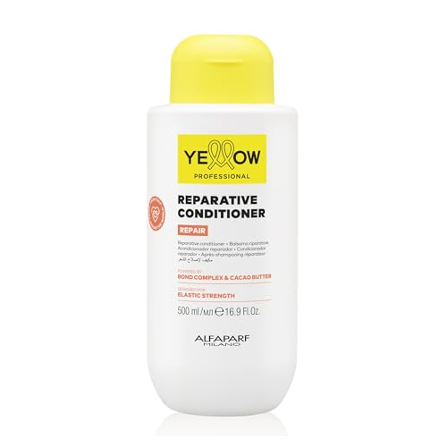 ALFAPARF MILANO Acondicionador Reparador Profesional Yellow para Cabello Dañado - Con Complejo de Enlaces y Manteca de Cacao - Fortalece la - imagen 1