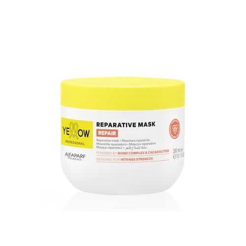 ALFAPARF MILANO Mascarilla Reparadora Profesional Yellow para Cabello Dañado - Con Complejo de Enlace y Manteca de Cacao - 300ml - imagen 1