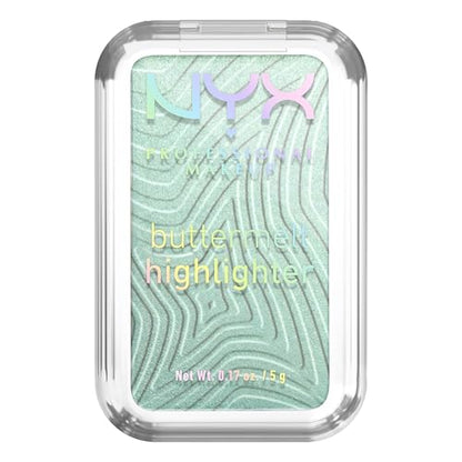 NYX PROFESSIONAL MAKEUP Buttermelt Highlighter en polvo, iluminador de alto impacto, hasta 12 horas de duración - 20 Butta Mint (Verde Menta) - imagen 1