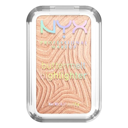 NYX PROFESSIONAL MAKEUP Buttermelt Highlighter en polvo, iluminador de maquillaje con hasta 12 horas de duración y brillo intenso - 10 Glaze It Butta - imagen 1