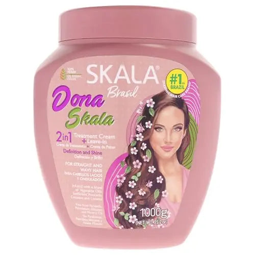 Crema Tratamiento 2 en 1 SKALA Dona y Acondicionador Sin Enjuague para Cabello Lacio o Ondulado, Máscara Capilar Vegana con Aceites Botánicos, - imagen 1