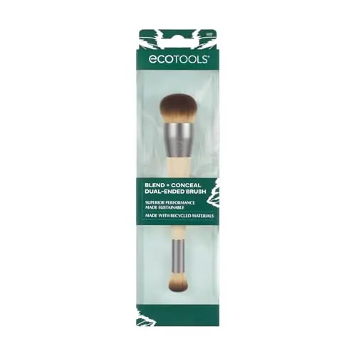 Brocha de Maquillaje Dual EcoTools Blend + Conceal, para Base y Corrector, Pincel Sintético Vegano y Cruelty-Free, Ideal para Viajes, 1 Unidad - imagen 1