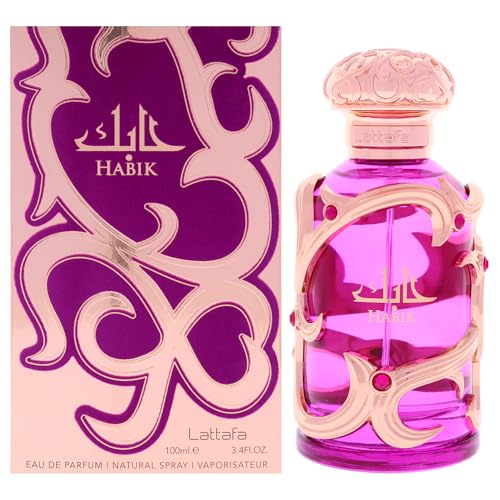 Lattafa Habik – Eau de Parfum Spray Floral, Frutal, Fresco y Almizclado para Mujeres, 100 ml / 3.4 Onzas, Fragancia de Larga Duración - imagen 1