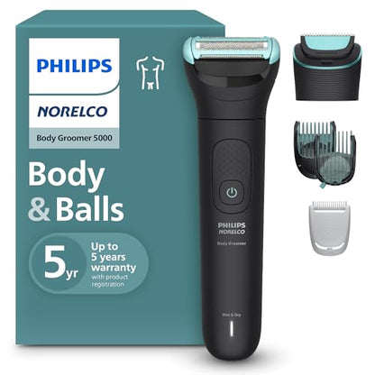 Philips Norelco Body Groomer 5000 Series, Afeitadora y Recortadora de Cuerpo para Hombres, Cabezas Intercambiables y Ajustables, 100% Impermeable, - imagen 2