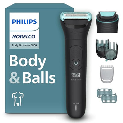 Philips Norelco Body Groomer 5000 Series, Recortadora y Afeitadora Intima para Hombres, Doble Cabezal 100% Impermeable y Dos Peines Bi-Direccionales, - imagen 3