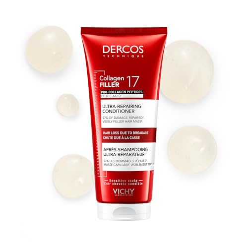Acondicionador Ultra-Reparador Dercos Collagen Peptide 17, 200ml, Anti Caída del Cabello y Reparación de Enlaces para Cabello Dañado y Débil, - imagen 2
