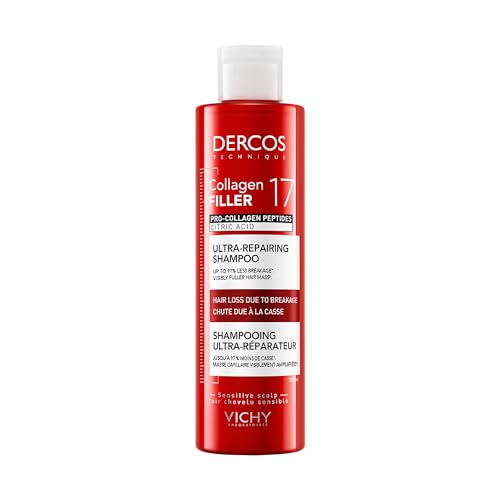 Champú Ultra Reparador VICHY Dercos con Péptidos de Colágeno 200ml, Anti Caída del Cabello y Reparación de Enlaces para Cabello Dañado y Débil, - imagen 1
