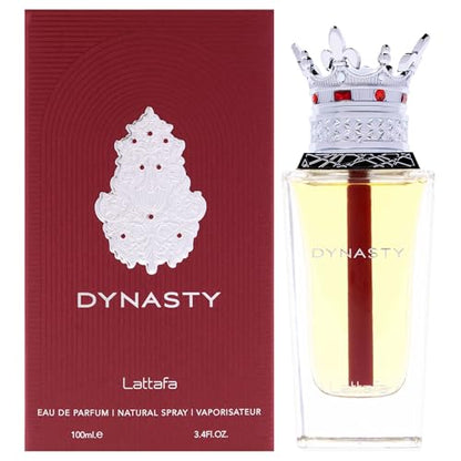 Lattafa Dynasty – Fragancia Unisex Eau de Parfum Spray Larga Duración, Fresca, Picante, Amaderada, Aromática – 3.4 Onzas / 100 ml - imagen 1