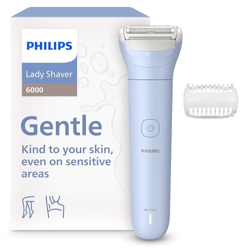 Philips Lady Shaver Serie 6000 - Afeitadora eléctrica inalámbrica, para uso en húmedo y seco, sistema de afeitado de 3 cuchillas, para piernas y - imagen 1